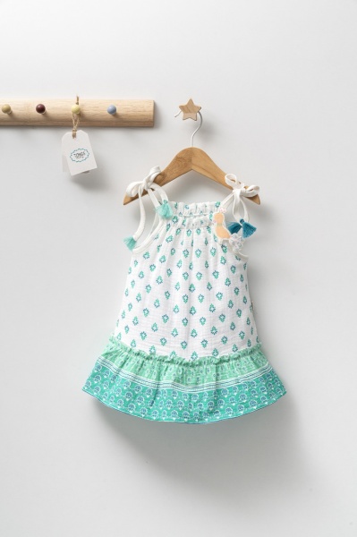 Rochita de vara din muselina pentru fetite Peacock, Tongs baby
