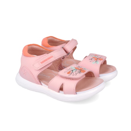 Sandale din piele pentru copii Floricele, Biomecanics, 252233, roz