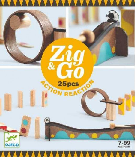 Zig & Go Djeco, set de constructie trasee, 25 piese