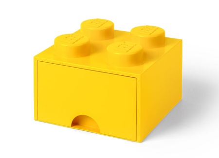 Cutie depozitare LEGO 2x2 cu sertar, galben - Img 1