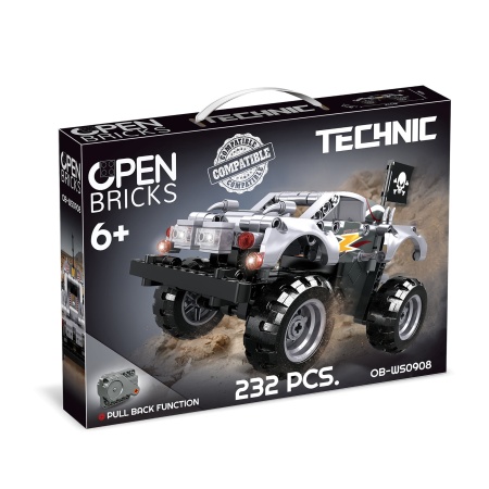 Monster truck argintiu tip lego tehnic de constructie (232 piese)