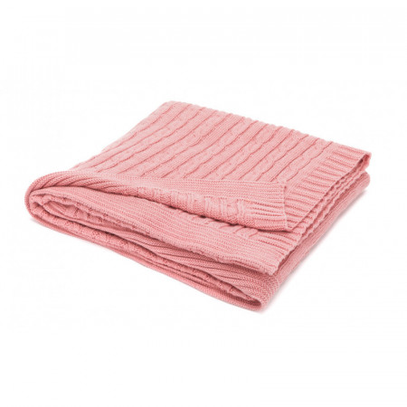 Patura tricotata 100% bumbac,100x80cm, Pink Fillikid