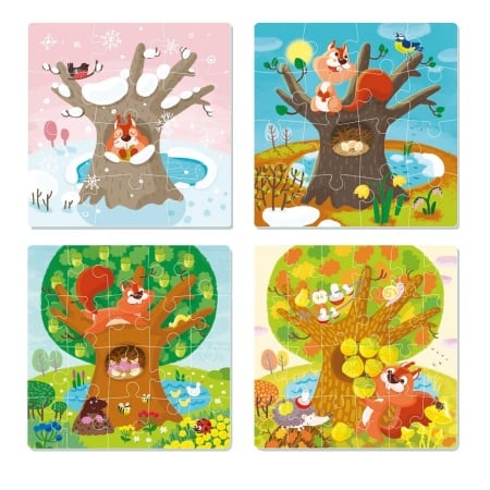 Puzzle 4 in 1 - Anotimpurile (12, 16, 20, 24 piese)