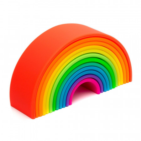 Rainbow, joc montessori de stivuire, 12 buc, neon