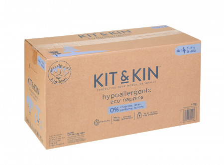 Scutece Hipoalergenice Eco Kit&Kin, Marimea 4, 9-14 kg , 128 buc