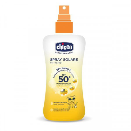 Spray Chicco protectie solara dermopediatrica, SPF 50+, 150ml, 0 luni+