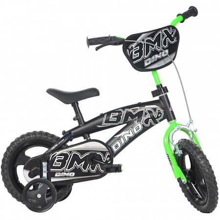 Bicicleta copii Dino Bikes 12' BMX negru si verde