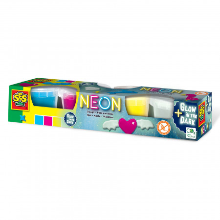 Plastilina culori neon si fluorescenta 4 x 90 gr