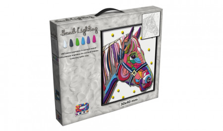 Set pictura 3D cu argila usoara, 45*43cm - HORSE