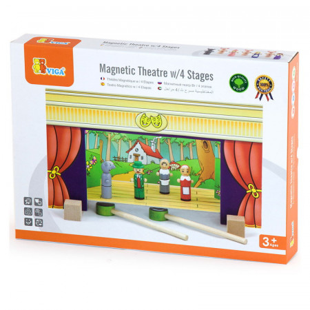 Teatru de papusi magnetic din lemn