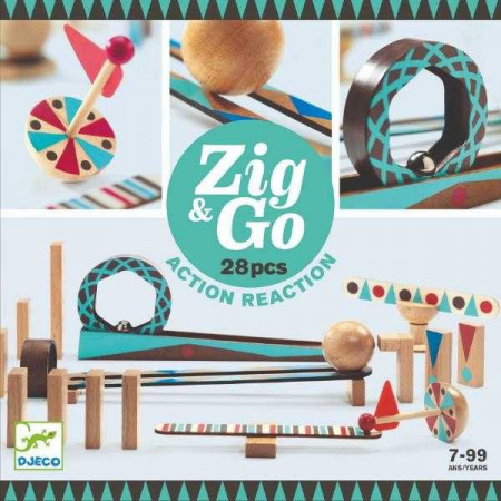 Zig & Go Djeco, set de constructie trasee, 28 piese