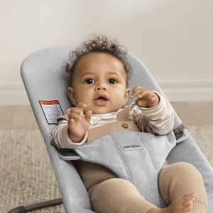 BabyBjorn - Balansoar Bliss Light Gray din tesatura melange cu aspect Clasic - Img 2