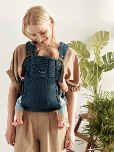 BabyBjorn - Marsupiu anatomic cu multiple pozitii de purtare colectia Harmony, 3D Mesh, Navy Blue - Editie Limitata - Img 2
