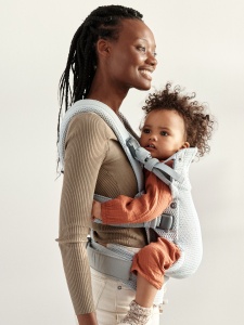 BabyBjorn - Marsupiu anatomic cu multiple pozitii de purtare colectia Harmony, 3D Mesh, Silver - Editie Limitata - Img 5