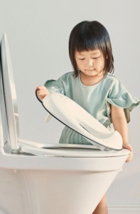 BabyBjorn - Reductor pentru toaleta Toilet Training Seat, White/Black - Img 2