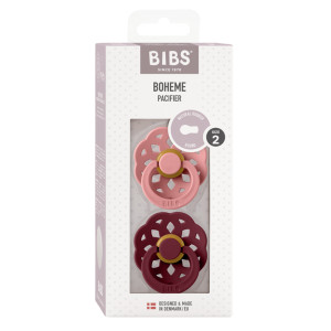 BIBS - Set 2 suzete Boheme Latex, tetina rotunda, 6 luni +-Dusty Pink/Elderberry - Img 2