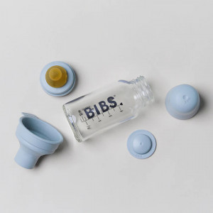 BIBS - Set complet biberon din sticla anticolici, 110 ml, Baby Blue - Img 3