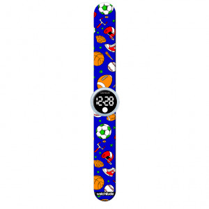 Ceas digital pentru copii model mingii, cu bratara recolorabila, din silicon slap-on - Img 4