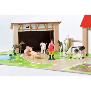 Ferma din lemn Eichhorn 51x36x17 cm cu 20 accesorii - Img 9