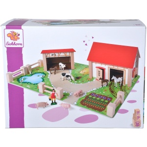 Ferma din lemn Eichhorn 51x36x17 cm cu 20 accesorii - Img 14