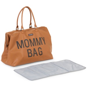 Geanta de infasat Childhome Mommy Bag piele ecologica Maro - Img 4