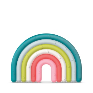 Inel de dentiție din silicon Curcubeu, multicolor, Suavinex