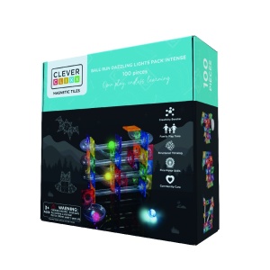 Jocuri magnetice Circuit cu bile luminoase 100 piese, Cleverclixx