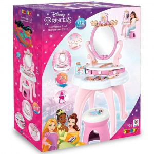 Jucarie Smoby Masuta de machiaj Disney Princess 2 in 1 roz cu accesorii - Img 9