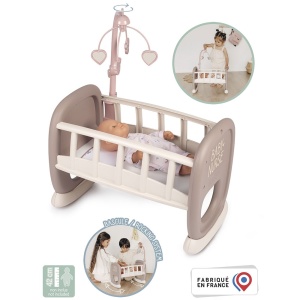Leagan pentru papusa Smoby Baby Nurse maro cu carusel - Img 2