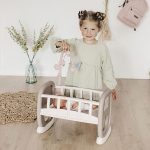 Leagan pentru papusa Smoby Baby Nurse maro cu carusel - Img 7