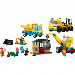 LEGO CITY CAMIOANE DE CONSTRUCTIE SI MACARA CU BILA PENTRU DEMOLARI 60391 - Img 2