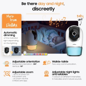 Monitor Video Bebelusi Chillax DM568 Candle, Camera 2K QHD, Ecran 5 inchi, Sleep Trainer, Lampa Veghe 7 Culori, Wi-Fi Dual-Mode, Zoom 6x - Img 3