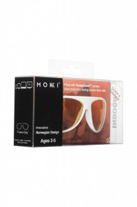 Ochelari de soare pentru copii MOKKI Click & Change ScreenSafe, protectie ecran, 2-5 ani, alb