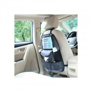 Organizator auto cu suport pentru tableta, Deluxe, Cu multiple buzunare, FreeON, Black - Img 2