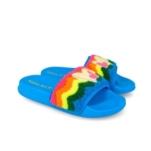 Papuci azul multicolori pentru copii, Agatha Ruiz de la Prada