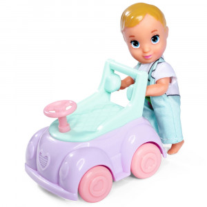Papusa Simba Steffi Love Baby Car 29 cm cu figurina si accesorii - Img 2