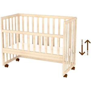 Patut copii din lemn co-sleeper Hubners Eva 94x46 cm natur - Img 3