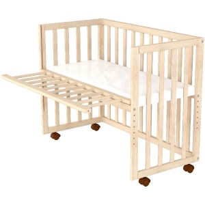 Patut copii din lemn co-sleeper Hubners Eva 94x46 cm natur - Img 8