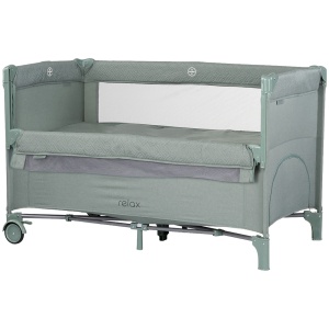 Patut pliabil Chipolino Relax basil linen cu laterala culisanta - Img 1