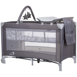 Patut pliabil cu saltea de infasat Chipolino Luna ash grey - Img 1