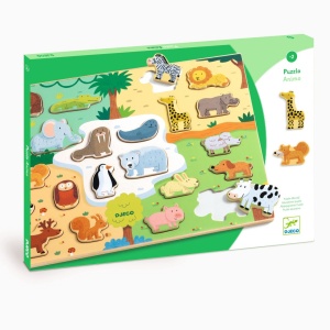 Puzzle din lemn Animo, Djeco - Img 1