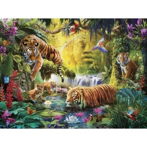 Puzzle Iaz Cu Tigri, 1500 Piese