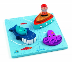 Puzzle relief Djeco 1,2,3 Moby