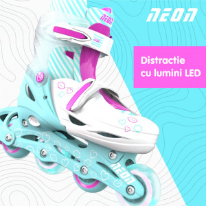 Role Neon Inline Skates marime 34-37 Teal Pink - Img 3
