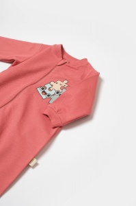 Salopeta cu fermoar, Two thread, BabyCosy, 100% bumbac organic, Rose