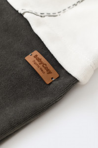Salopeta Ursulet cu maneca lunga si botosei din 80%bumbac organic si 20% poliester - Antracit, Baby Cosy