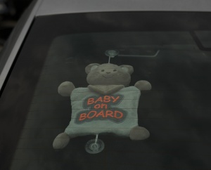 Semn reflectorizant Baby on Board BabyJem, rosu