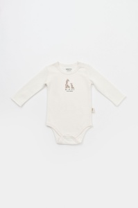 Set 2 body-uri cu maneca lunga bebe unisex  Girafa, Baby Cosy, 100% bumbac organic