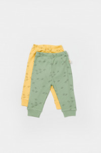 Set 2 pantalonasi Printed, BabyCosy, 50% modal+50% bumbac, Verde/Lamaie