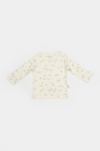 Set 3 piese:bluza, pantaloni si caciulita Printed, BabyCosy, 50% modal+50% bumbac, Ecru